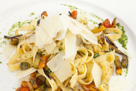 Italian pasta w aubergine and parmesan