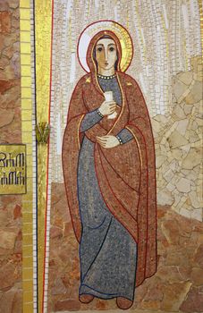 Virgin Mary, mosaic, Chapel in monastery of the Sisters of Charity of St. Vincent de Paul in Rijeka, Croatia