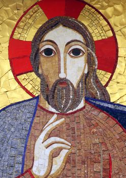 Jesus, mosaic, Chapel in monastery of the Sisters of Charity of St. Vincent de Paul in Rijeka, Croatia