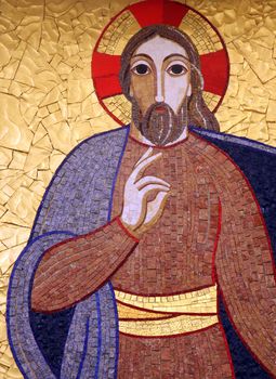 Jesus, mosaic, Chapel in monastery of the Sisters of Charity of St. Vincent de Paul in Rijeka, Croatia