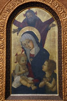Pseudo Pier Francesco Fiorentino: God the Father blesses the Virgin and Child with St. John, Old Masters Collection, Croatian Academy of Sciences in Zagreb, Croatia