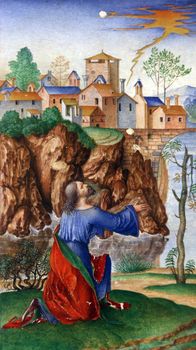 Matteo da Milano: miniatures from the breviary of Alfonso I d'Este: David in prayer, Old Masters Collection, Croatian Academy of Sciences in Zagreb, Croatia