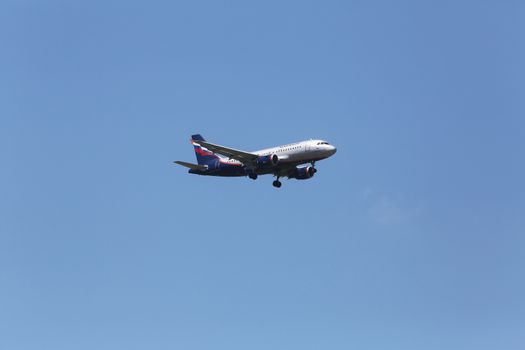 Airbus A319, registration VP-BWA of Aeroflot landing on Zagreb Airport Pleso