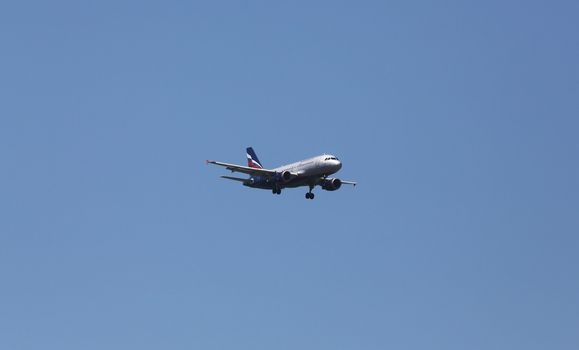 Airbus A319, registration VP-BWA of Aeroflot landing on Zagreb Airport Pleso