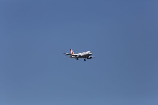 Airbus A319, registration D-AGWF of Germanwings landing on Zagreb Airport Pleso