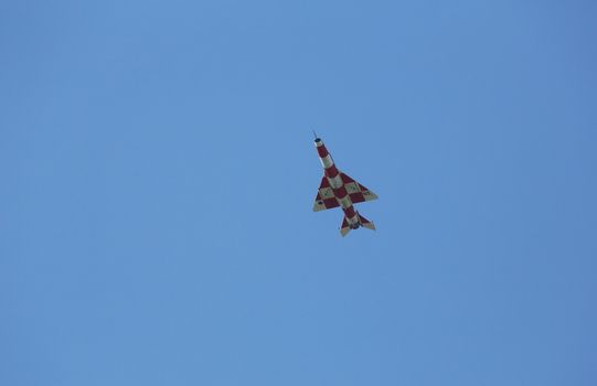 MIG-21 flies over the airport Pleso in Zagreb, Croatia