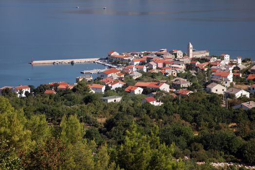 Vinjerac, a small coastal town on the Adriatic Sea in Croatia