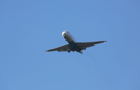 Fokker F70, registration OE-LFJ of Austrian Airlines landing on Zagreb Airport Pleso