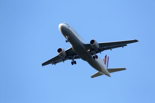 Airbus A320, registration D-AIPW of Germanwings landing on Zagreb Airport Pleso