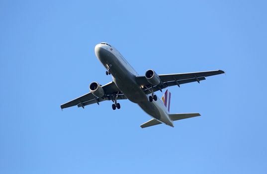 Airbus A320, registration D-AIPW of Germanwings landing on Zagreb Airport Pleso