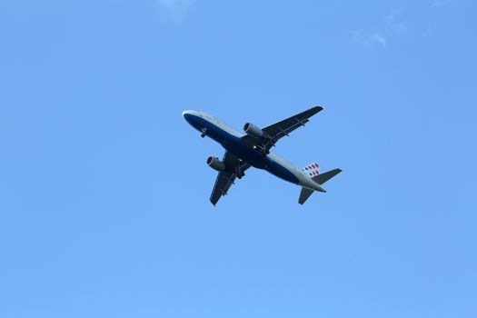 Airbus A320, registration 9A-CTJ of Croatia Airlines landing at Zagreb Airport Pleso