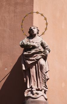 Statue of the Virgin Mary, 1854, old town, Miltenberg, Bavaria, Germany, Europe