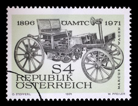 Stamp printed by Austria, shows Marcus Car, circa 1971