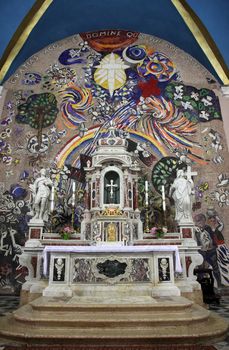 Altar in Catholic Church Saint Eustache in Dobrota, Montenegro