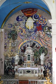 Altar in Catholic Church Saint Eustache in Dobrota, Montenegro
