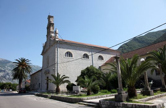 Church in small town Prcanj in Montenegro
