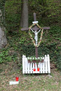 Roadside Crucifix in Zagorje region, Croatia