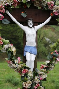 Roadside Crucifix in Zagorje region, Croatia