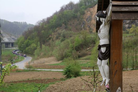 Roadside Crucifix in Zagorje region, Croatia