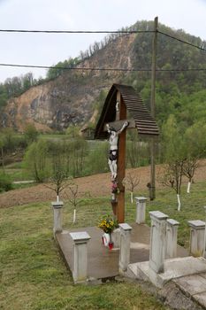 Roadside Crucifix in Zagorje region, Croatia