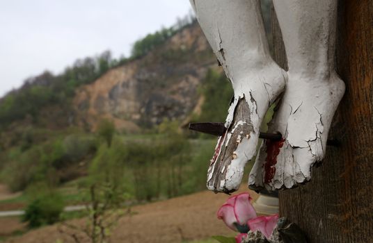 Roadside Crucifix in Zagorje region, Croatia