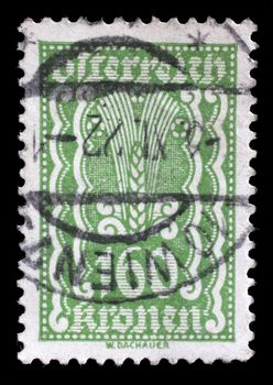 Stamp printed by Austria, shows ornament, circa 1921