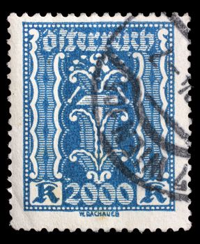 Stamp printed by Austria, shows ornament, circa 1921