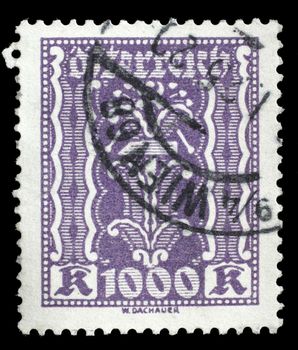 Stamp printed by Austria, shows ornament, circa 1921