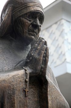 Mother Teresa monument in Skopje, Macedonia.