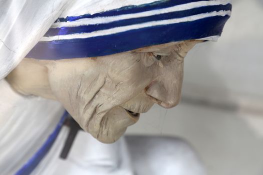 Mother Teresa statue, Shishu Bhavan, one of the houses established by Mother Teresa and run by the Missionaries of Charity in Kolkata, India