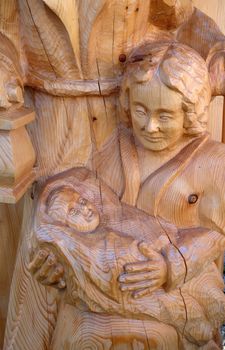 Nativity scene, creche or crib, is a depiction of the birth of Jesus in St. Wolfgang on Wolfgangsee in Austria