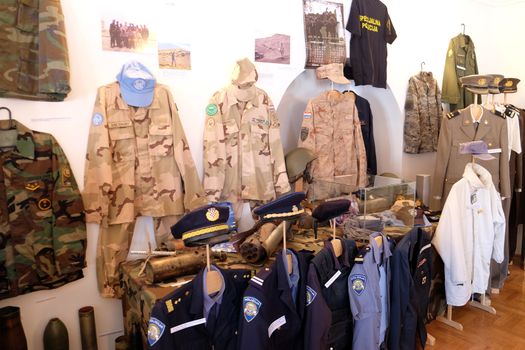 The collection of weapons and equipment used during the war for Croatian independence, Pakrac, Slavonia, Croatia