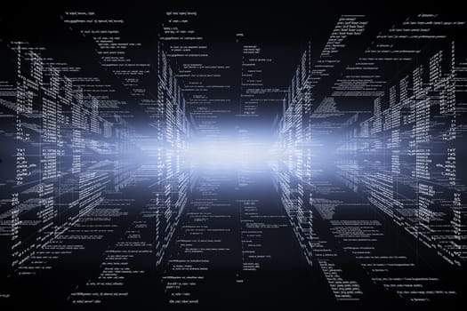 Hi-tech technological background with figures and program codes