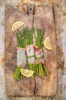 Second course of swordfish and asparagus side dish