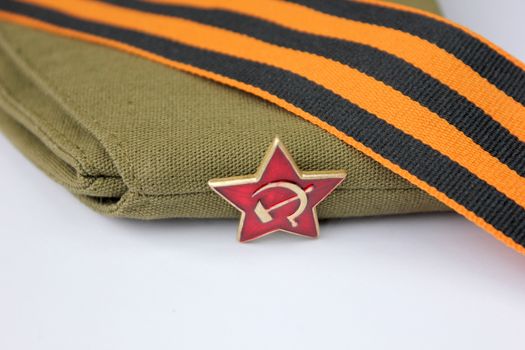 Military garrison cap of the soldier Krasnoy (The Soviet army) with an army star