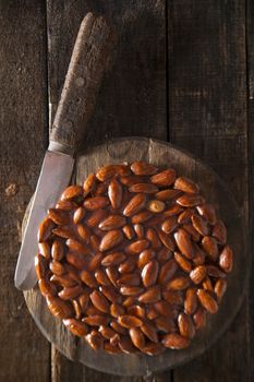 Typical and traditional sweet made from melted sugar and almonds