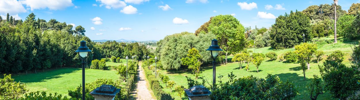 the park in sassari city in a sunny day of spring