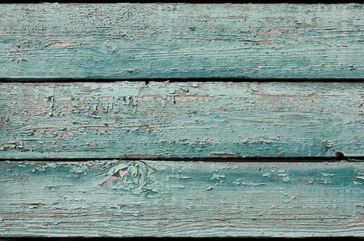 Vintage wood background with peeling paint. blue color.