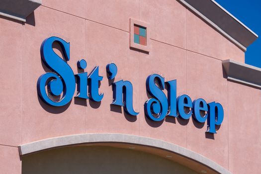 PALMDALE, CA/USA - APRIL 23, 2016: Sit 'n Sleep retail store and sign. Sit 'n Sleep is a major mattress retailer chain in the United States.