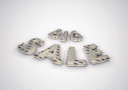 The dimensional word Big sale on a background. 3D illustration.