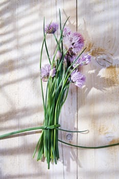 Time for creative cooking herbs, chives in bloom