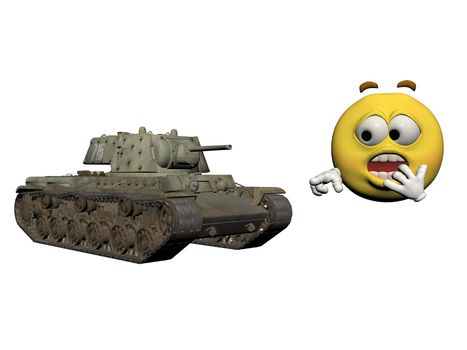 Emoticon at war is very afraid