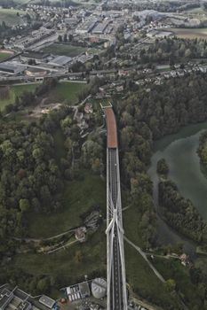 Poya and Zaehringen bridge, Fribourg and sky