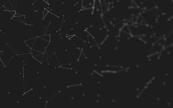 Abstract polygonal space low poly dark background with connecting dots and lines. Connection structure.