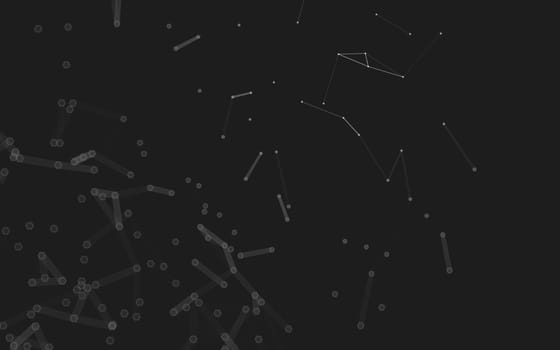 Abstract polygonal space low poly dark background with connecting dots and lines. Connection structure.