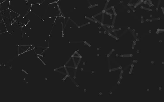 Abstract polygonal space low poly dark background with connecting dots and lines. Connection structure.