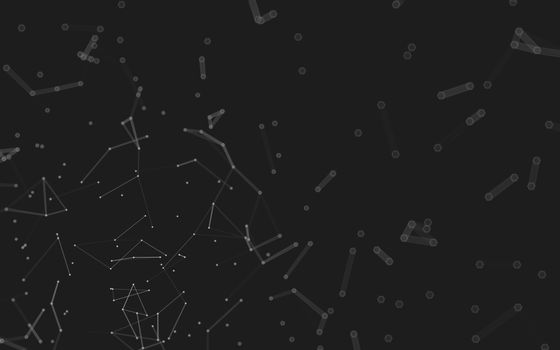 Abstract polygonal space low poly dark background with connecting dots and lines. Connection structure.