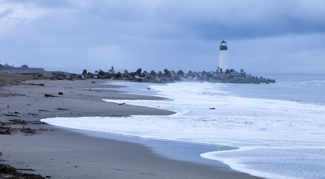 Lighthouse on Santa Cruz Shore