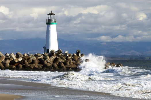 Lighthouse Walton on Santa Cruz Shore