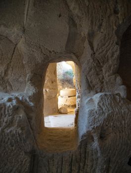 Archeology attraction ancient caves settlement in Israel